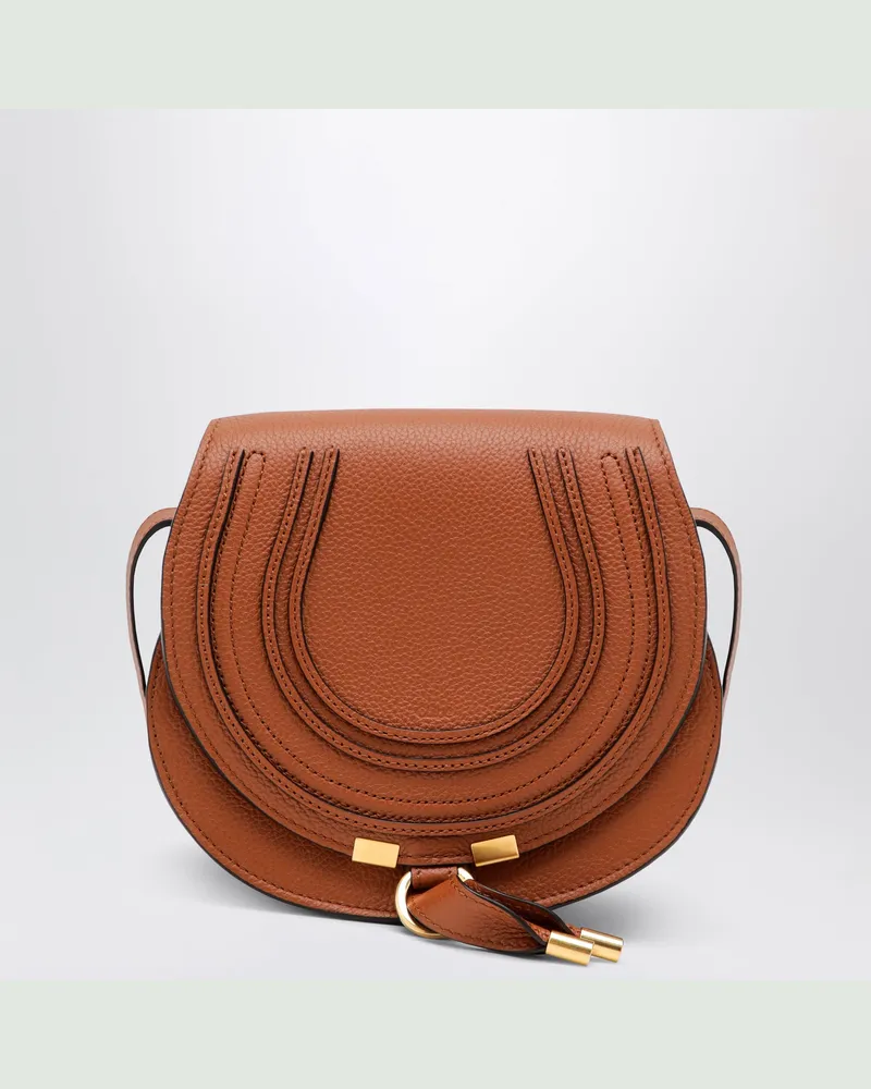 Chloé Kleine Satteltasche Marcie aus Leder Brown