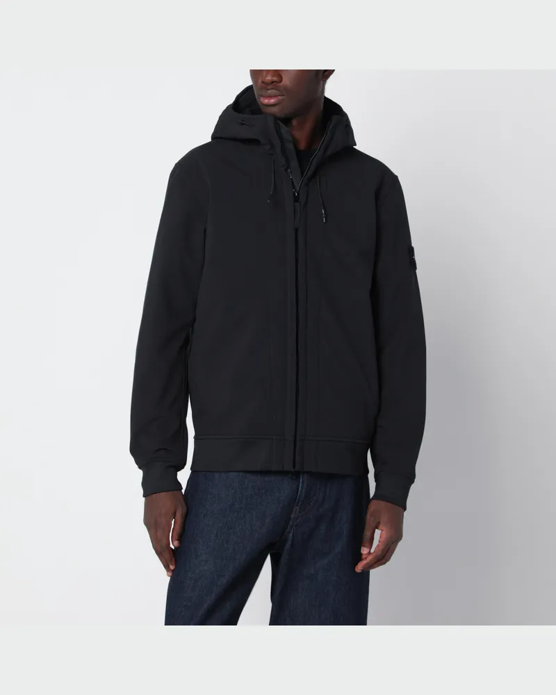 Stone Island Schwarze Jacke mit Reißverschluss Black