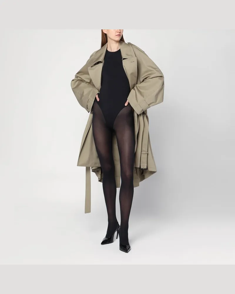 Balenciaga Beiger doppelreihiger Baumwolltrenchcoat Beige