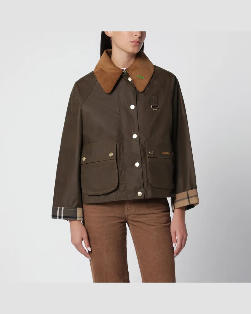 Barbour Haselnussbraune Jacke aus gewachster Baumwolle Green
