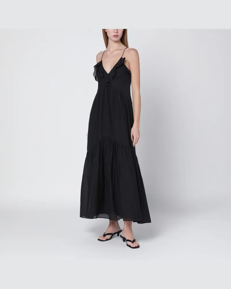 Isabel Marant Schwarzes Vasma-Kleid aus Baumwoll-Voile Black