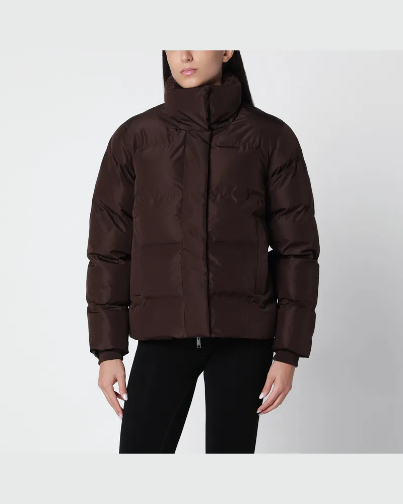 Tretorn Hill Down Jacket in Dark Brown Recycled Polyester Brown