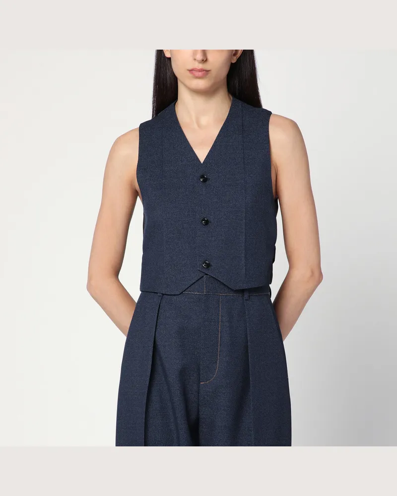 Bottega Veneta Dunkelblaues Wollgilet Blue