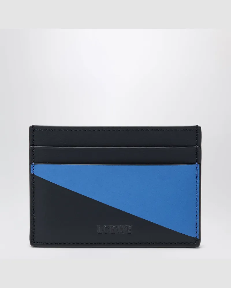 Loewe Kartenetui mit marineblauem/hellblauem Streifen aus Leder Multicolor