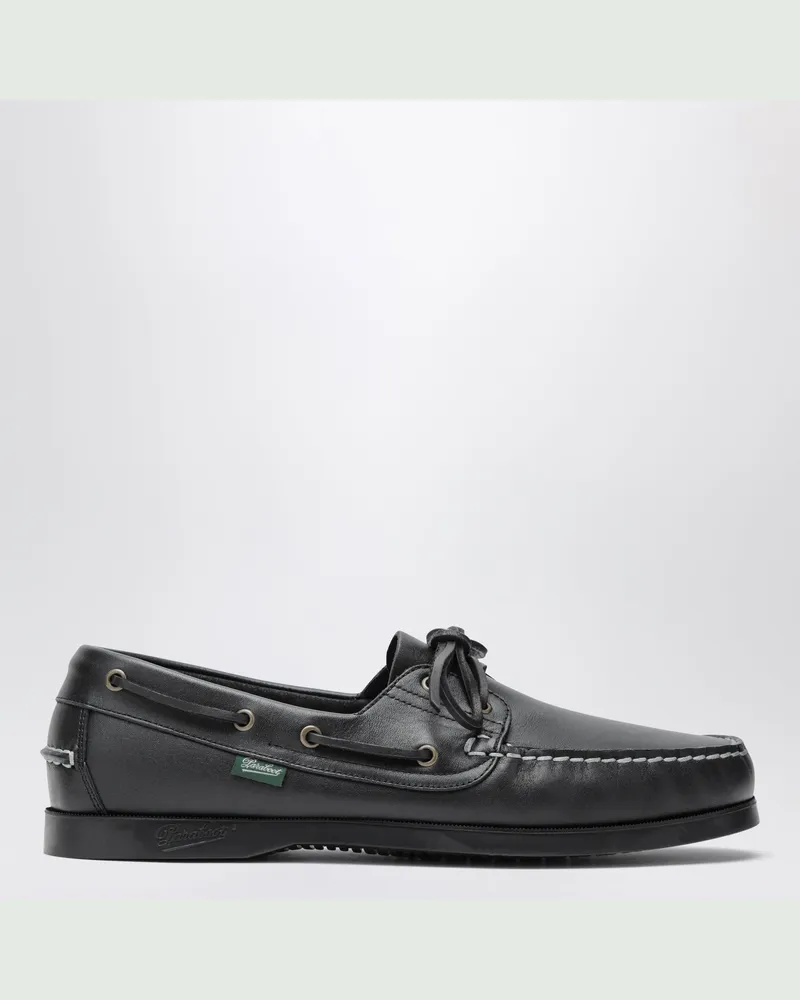 Paraboot Schwarze Barth Mokassins aus Leder Black