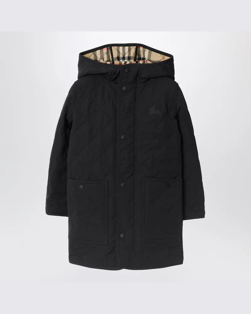 Burberry Gesteppt schwarzer Mantel aus Nylon Schwarz
