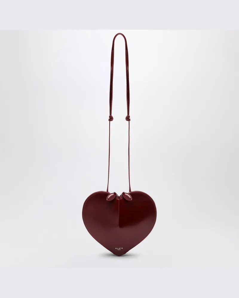 Alaïa Le Coeur burgunderfarbene Ledertasche Rot