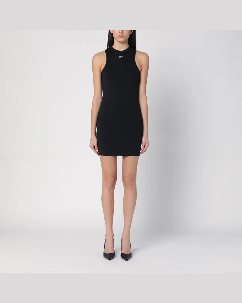 OFF-WHITE Schwarzes Minikleid mit Logo 