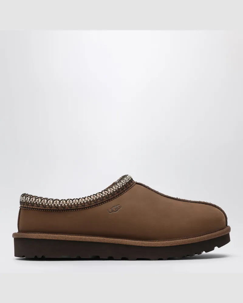 UGG Tasman Nubuck Slip-ons in Dark Chestnut Brown