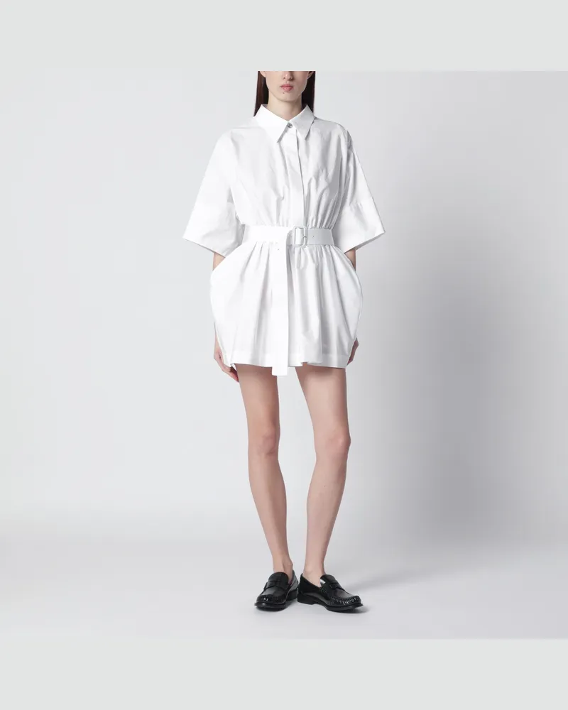 Givenchy Weißes Mini-Hemdblusenkleid aus Popeline 