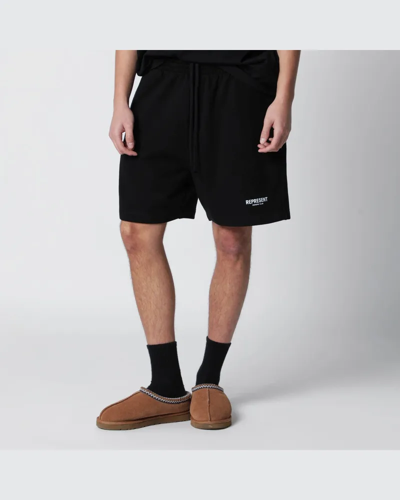 REPRESENT Schwarze BaumwollShorts mit Logo Black