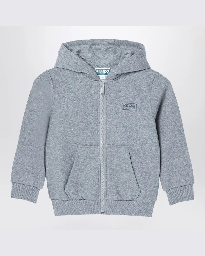 Kenzo Graues Sweatshirt mit Reißverschluss aus Baumwollmischung und Logo Grau