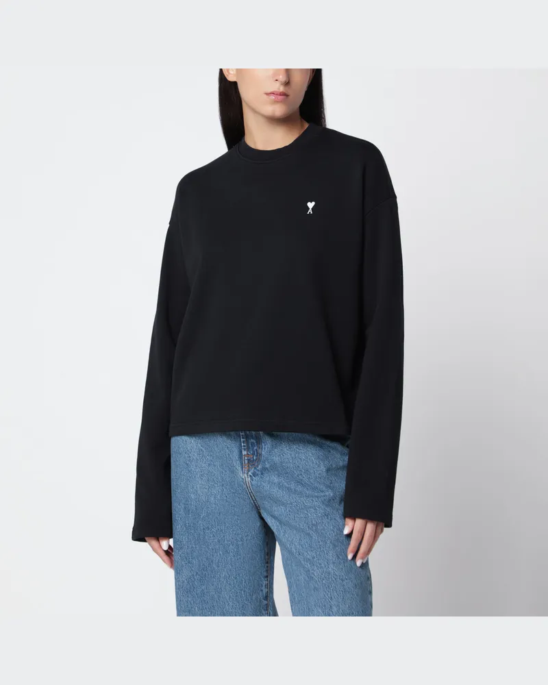 AMI Paris Ami De Coeur Sweatshirt aus Baumwolle in Schwarz/Creme Black