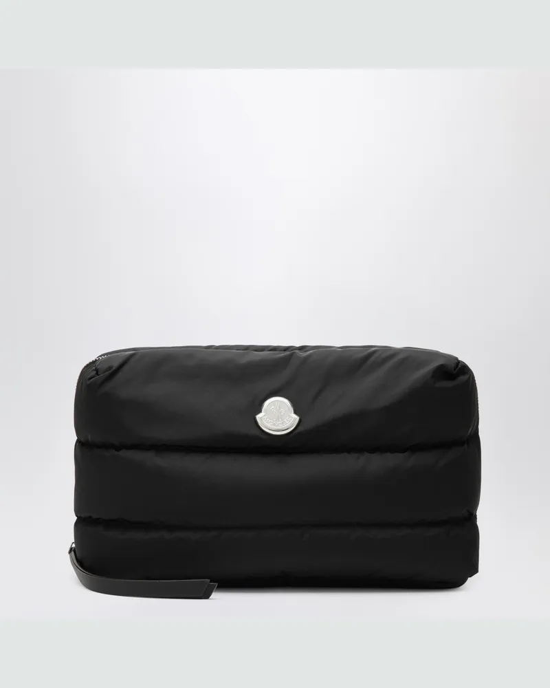 Moncler Caradoc Schönheitstasche aus gestepptem schwarzem Nylon Black