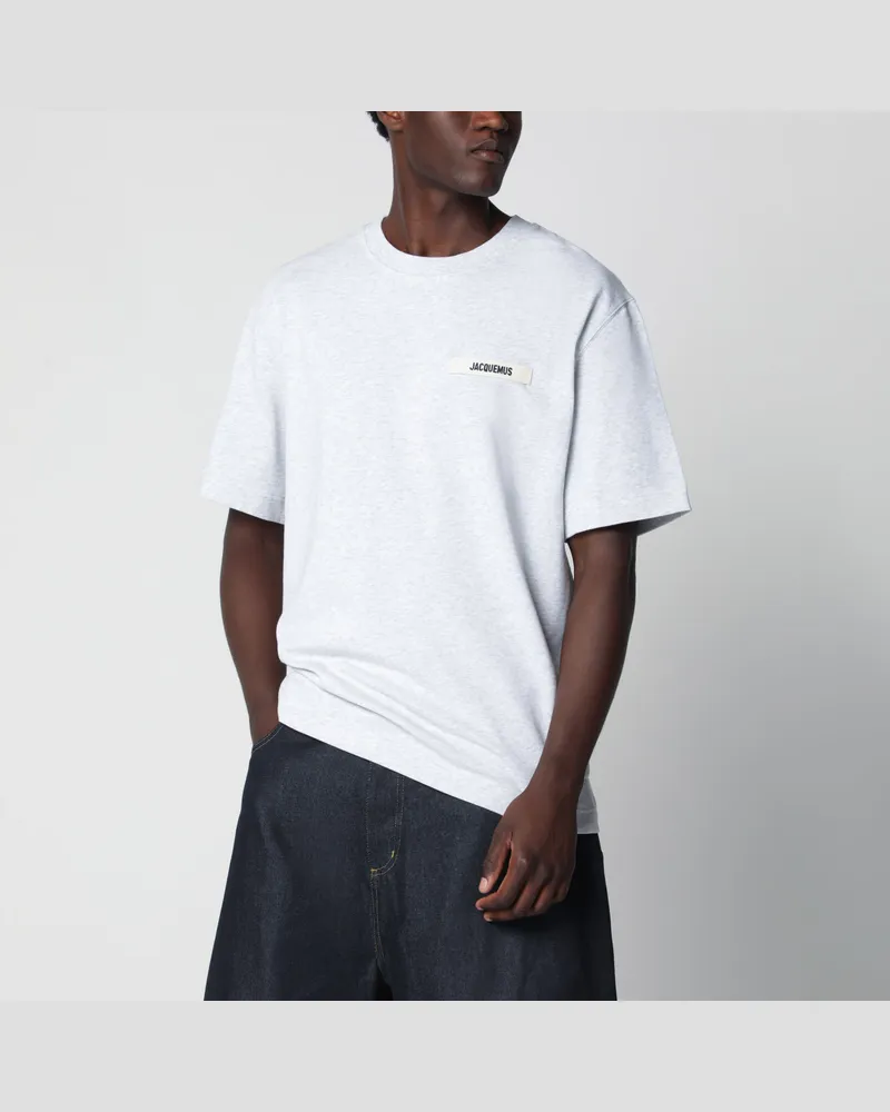 Jacquemus Graues T-Shirt mit Grosgrain-Logo Grey