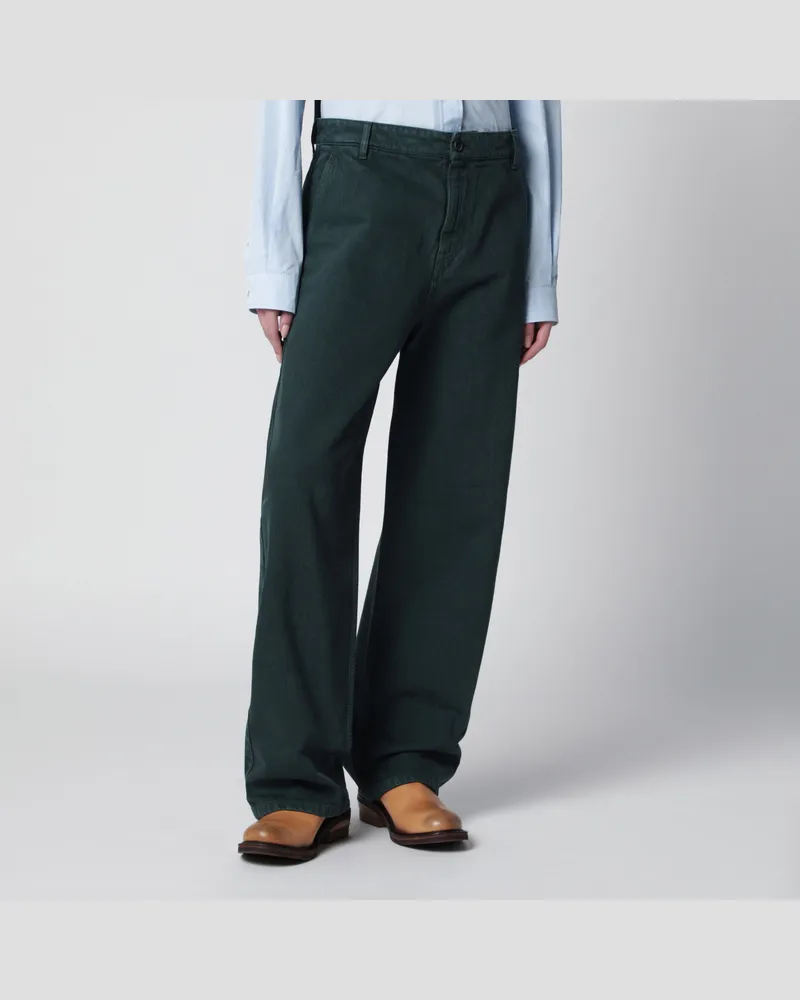 Miu Miu Flaschengrüne Gabardine-Hose Green