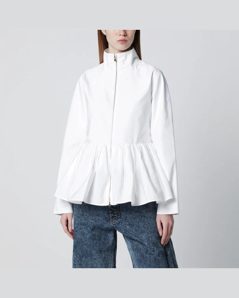 Alaïa Weiße Peplum-Jacke aus Baumwollpopeline White