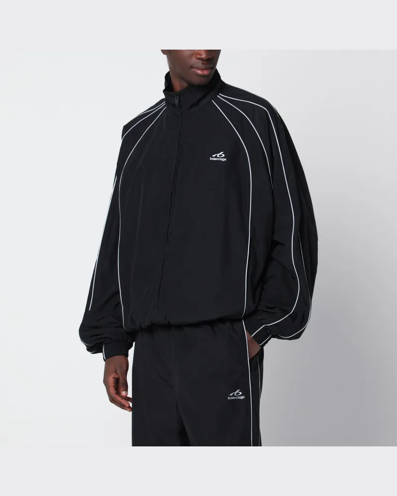 Balenciaga Schwarzes Sweatshirt aus Baumwollmischung mit Reißverschluss Black
