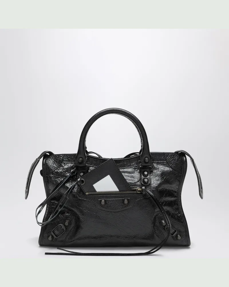 Balenciaga Kleine Le City Handtasche aus Lammleder in Schwarz Black