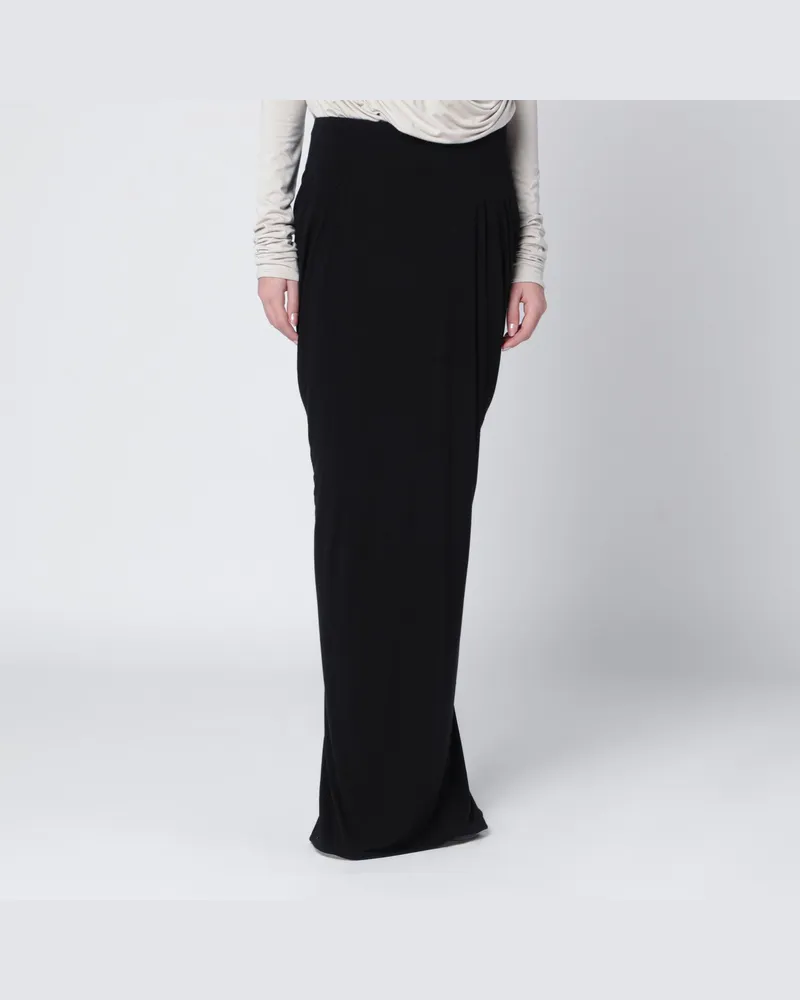 Entire Studios Langer schwarzer drapierter Rock Black