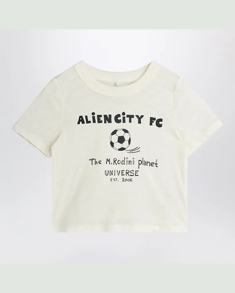 Mini Rodini Weißes Alien City FC T-Shirt White