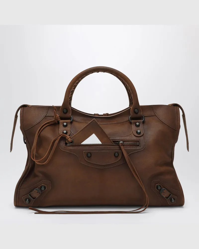 Balenciaga Le City Medium Tasche in Karamell aus Leder Brown