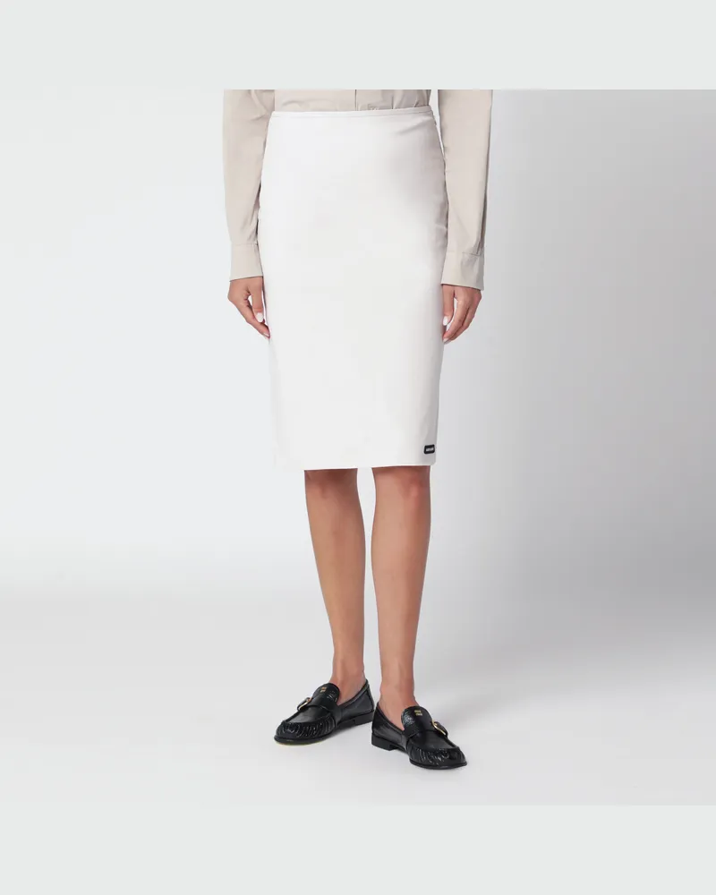 Miu Miu Bleistiftrock aus Stretch-Popeline, Talc White