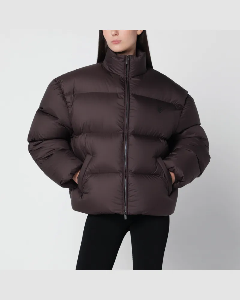 Gucci Kurze gesteppte Daunenjacke in Schokoladenbraun Brown