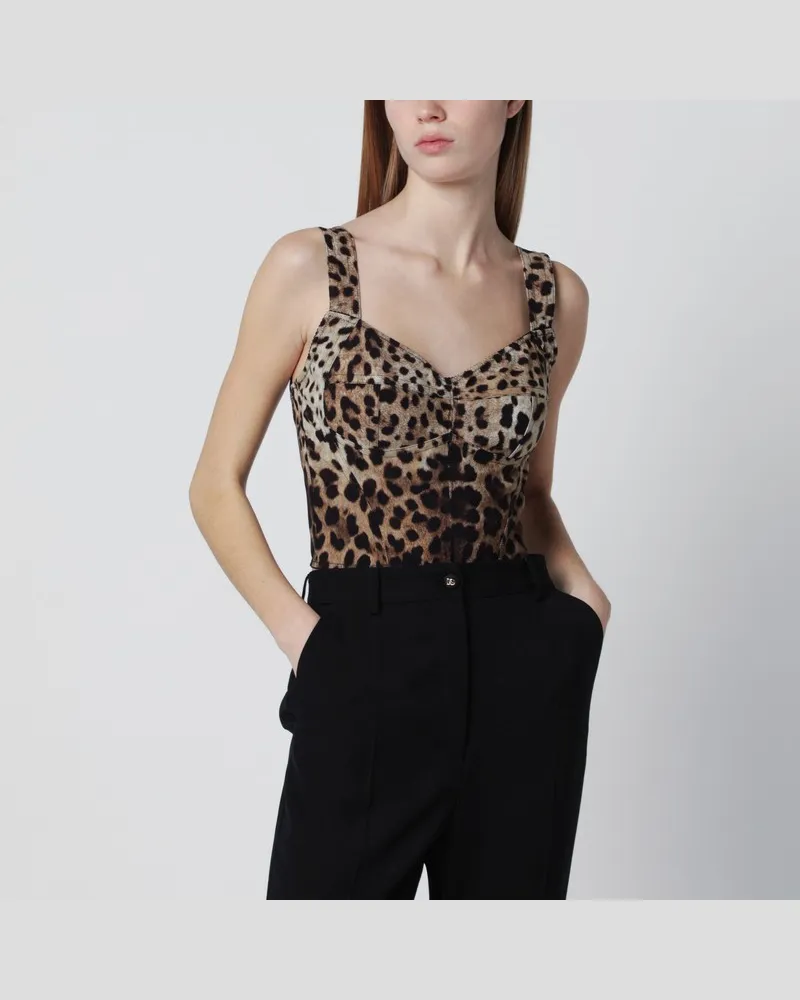 Dolce & Gabbana Bustier mit Leopardenmuster Eindruck
