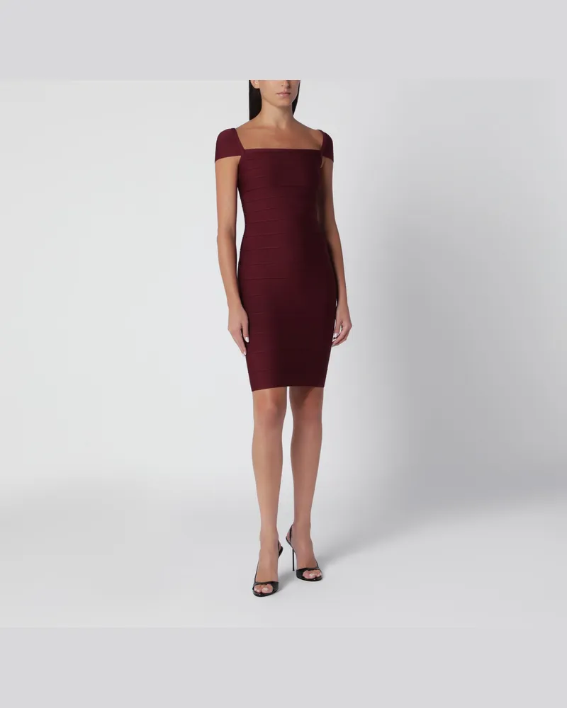 ROTATE Birger Christensen Figurbetontes Midikleid Zinfandel aus Strick Burgundy
