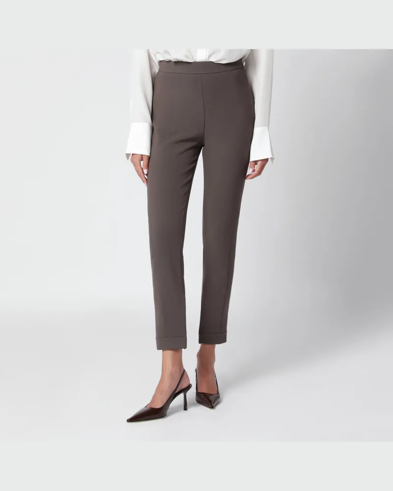 Victoria Beckham Khakifarbene Hose aus Schurwollmischung Grey