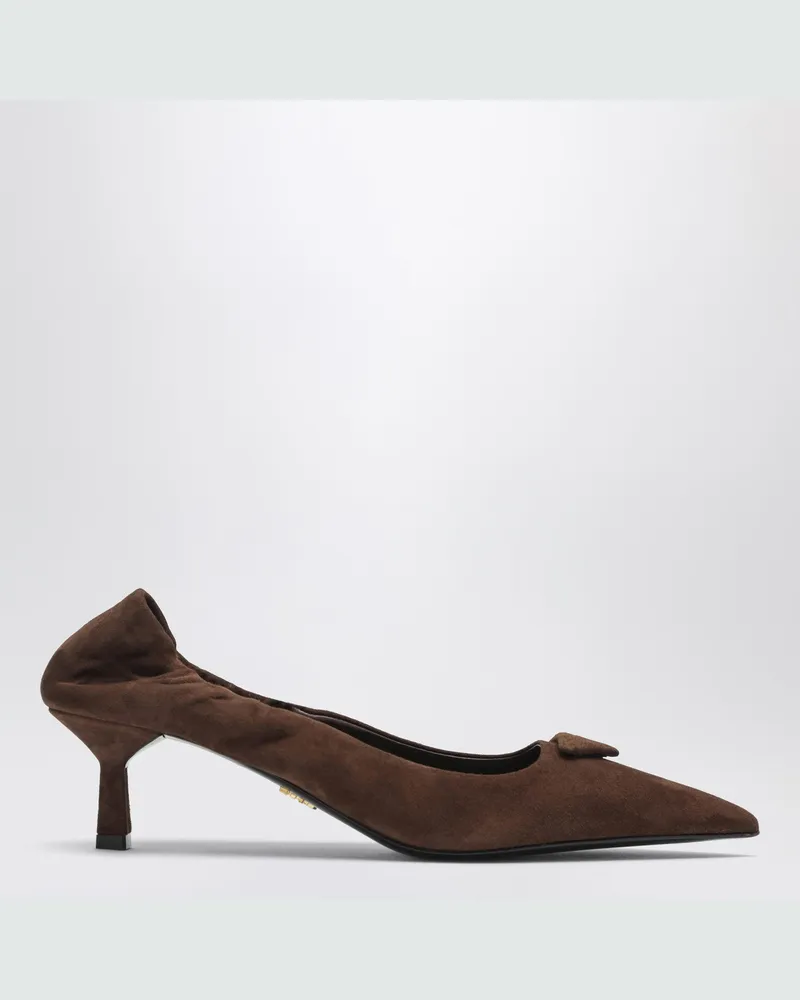 Prada Kakaofarbene Pumps aus Wildleder Brown