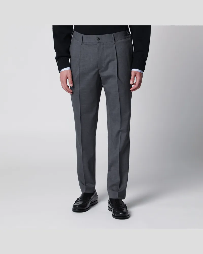 Biagio Santaniello Dunkelgraue Hose aus Wollmischung Grey