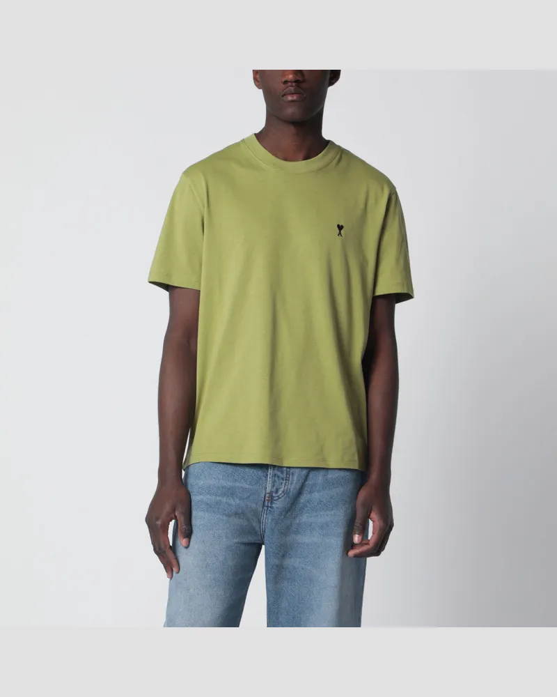 AMI Paris Ami De Coeur T-Shirt aus Baumwolle in Matcha-Grün Green