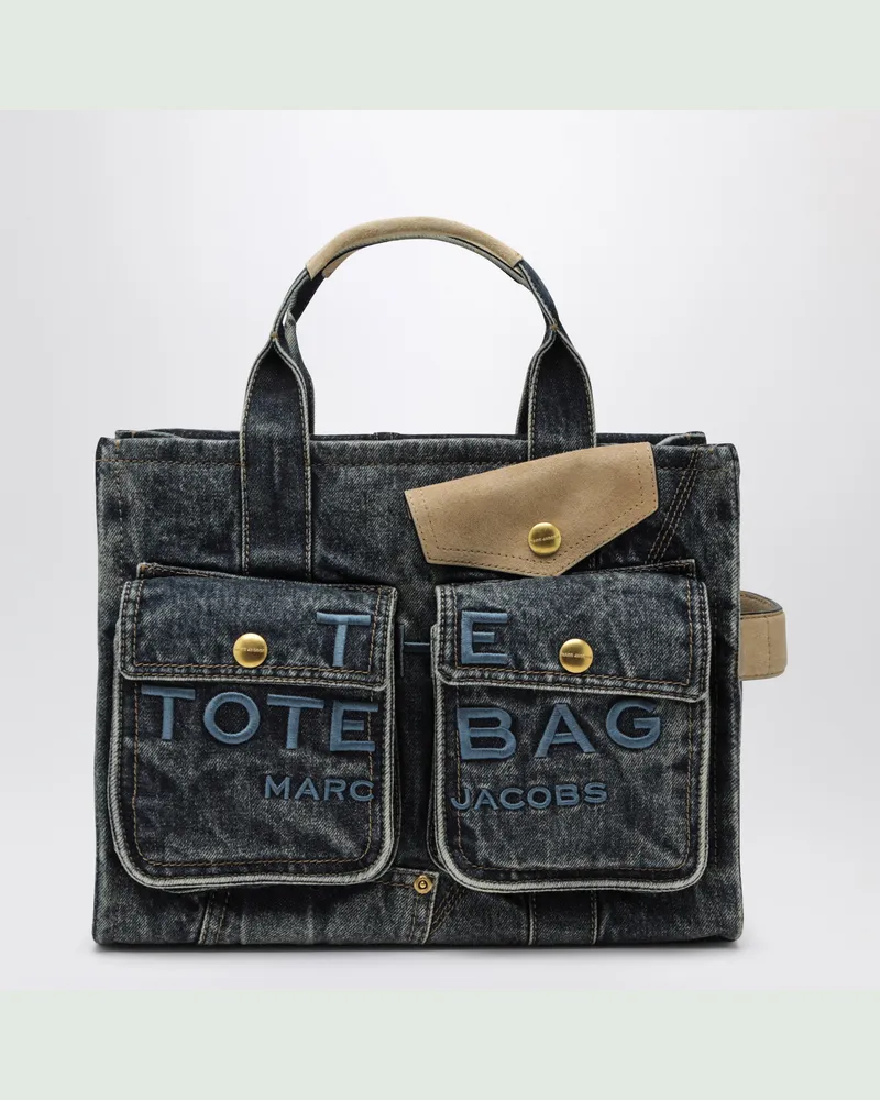 Marc Jacobs The Cargo Tote Bag mittel aus Denim und Wildleder Blue