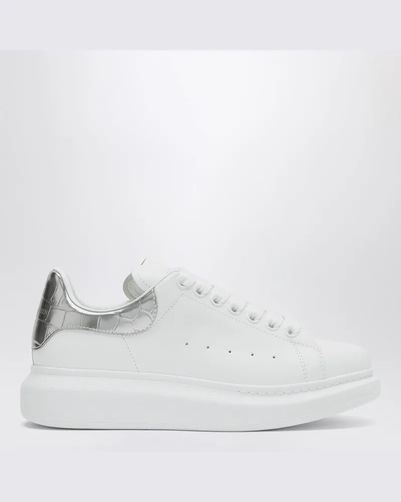 Alexander McQueen Oversize-Sneaker weiß/Silber Kroko Weiß