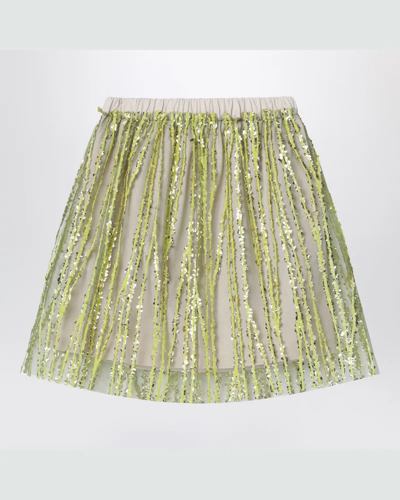 DOUUOD Tüllrock mit Limettenstickerei Yellow