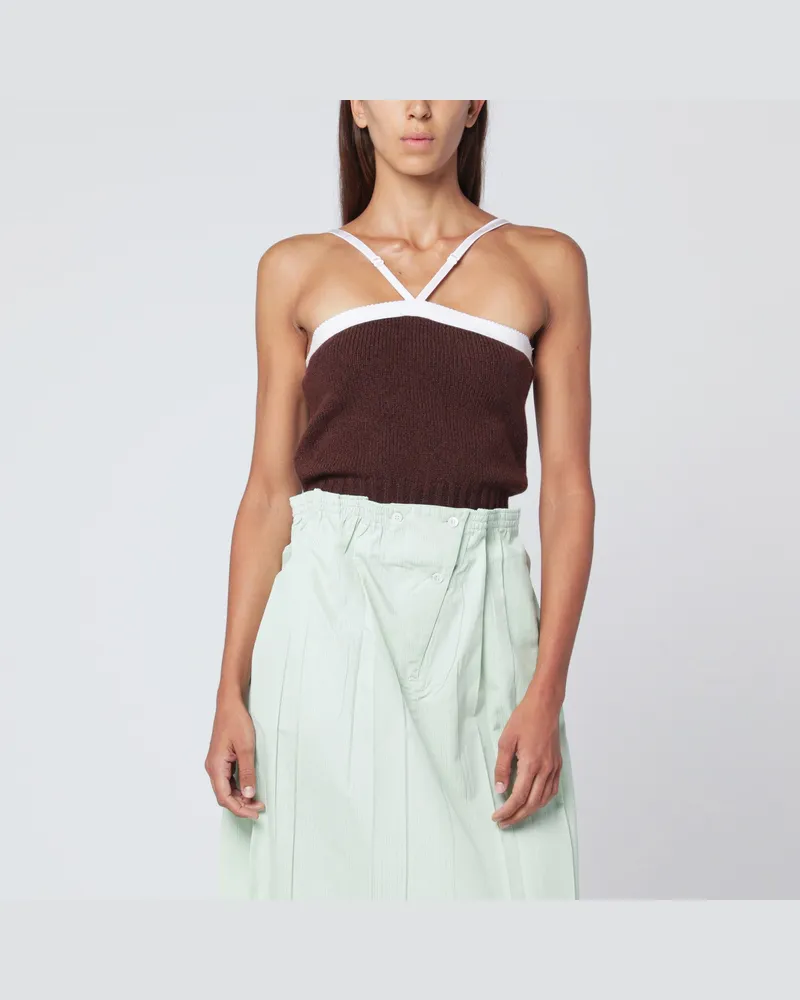 Prada Oben aus braunem Wolle und Kaschmir Brown