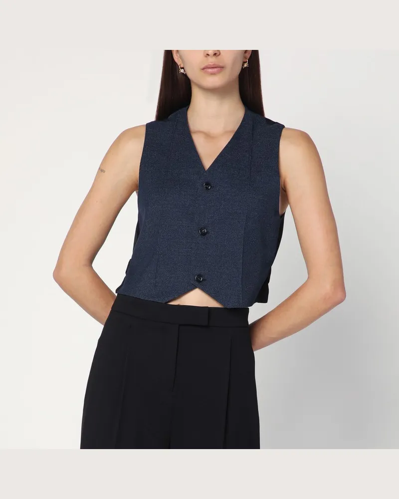 Bottega Veneta Dunkelblaues Wollgilet Blau