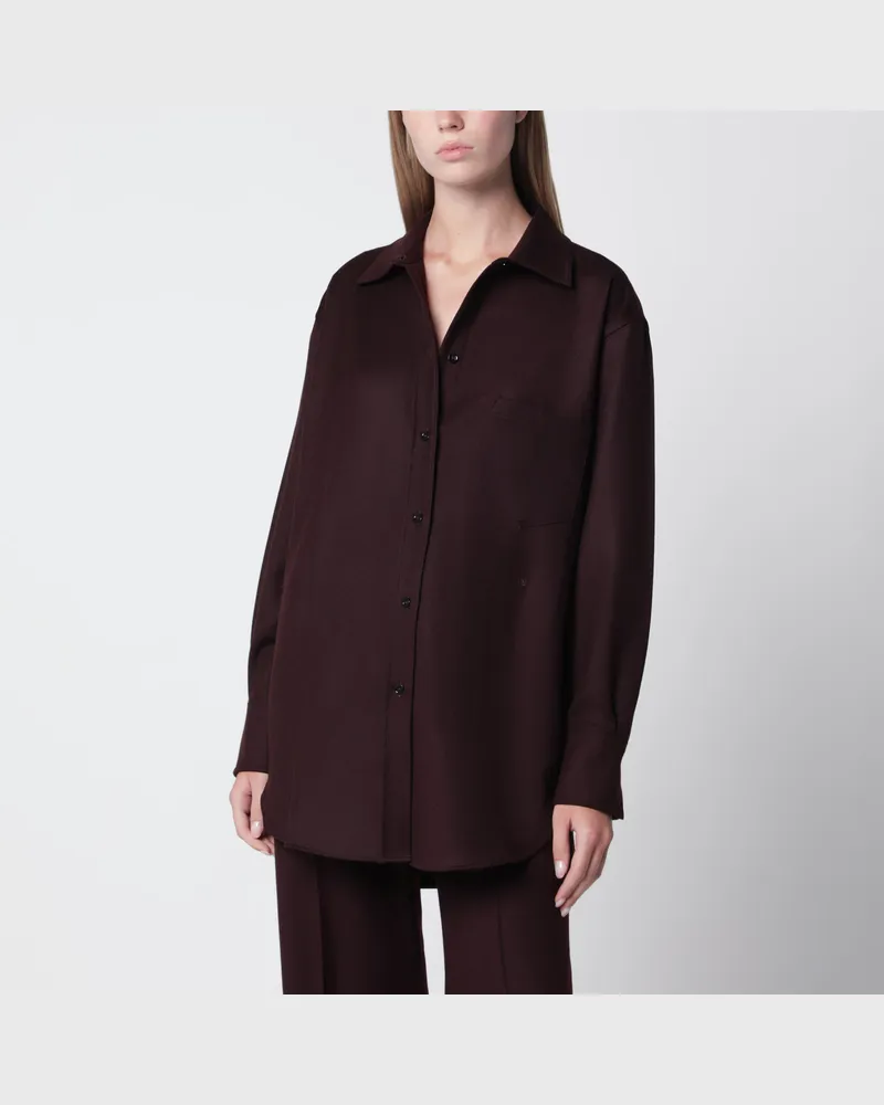 Victoria Beckham Wollflanellhemd aus Schurwolle in Acai Purple