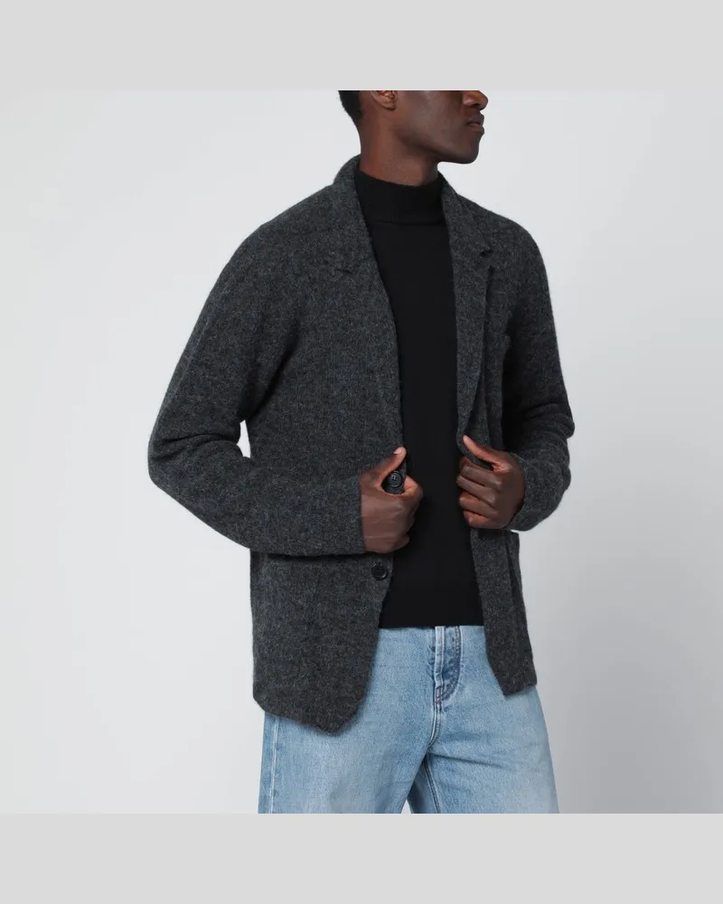 Roberto Collina Jackenartiger Cardigan in Anthrazitgrau Grau