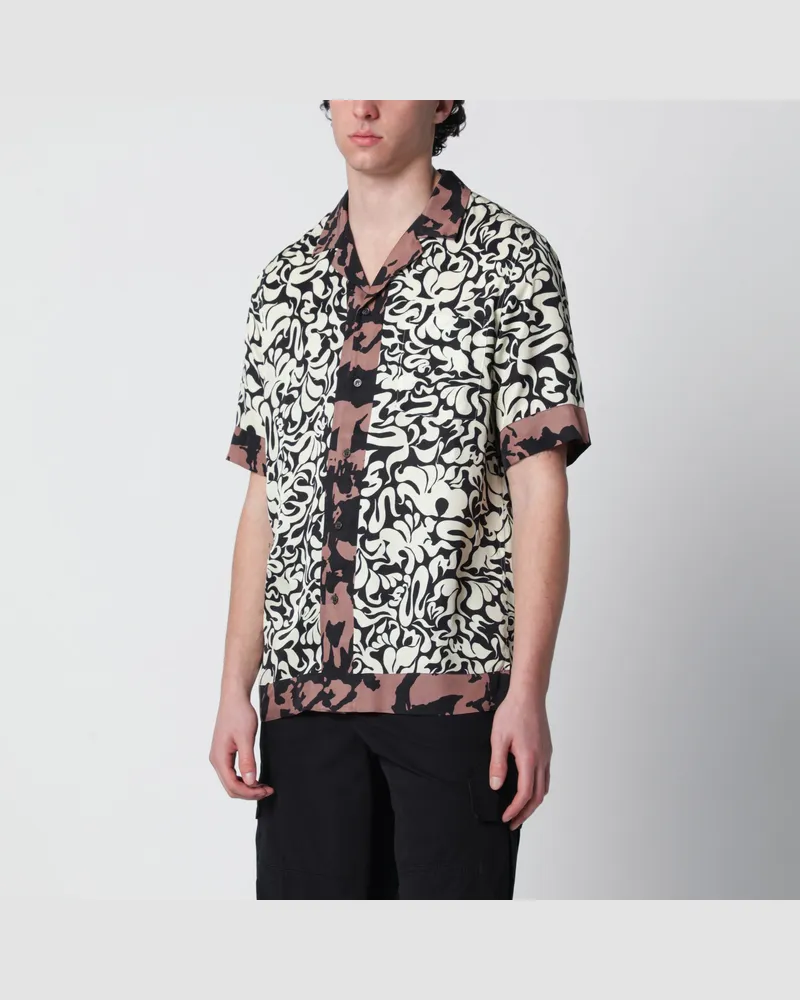 Dries van Noten Hemd mit Graphic Squiggle Print Black