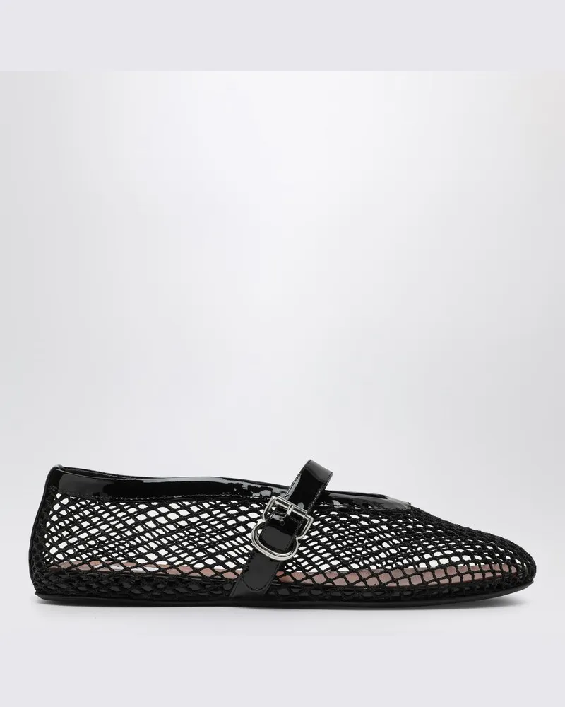 Alaïa Schwarzer Ballerina aus Mesh Schwarz