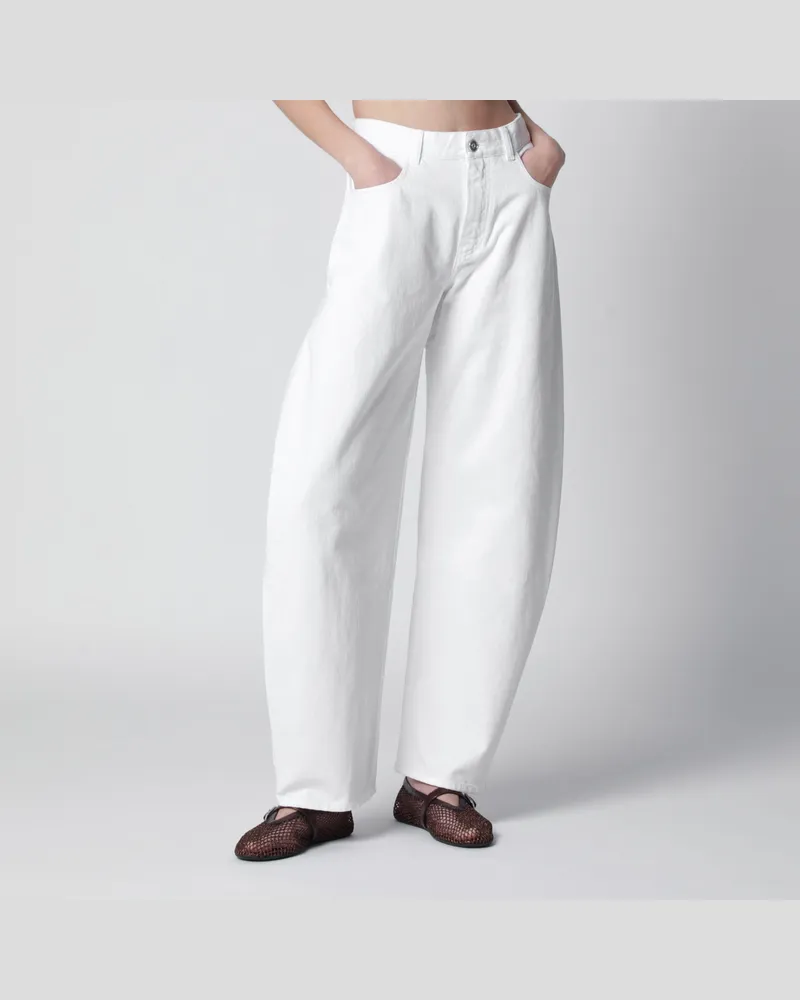Alaïa Jeans mit niedriger Taille aus weißem Baumwoll-Denim White