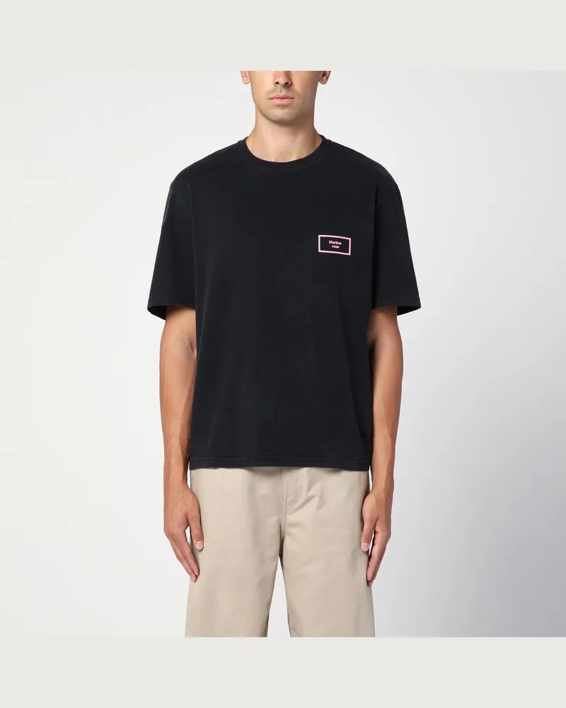 Martine Rose Schwarzes T-Shirt aus Baumwolle mit Logo