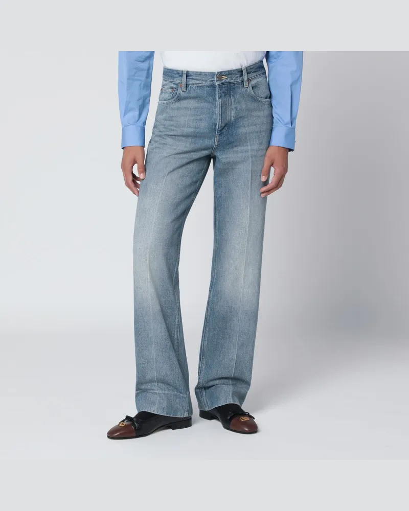 Valentino Garavani Jeans in Mittelblau mit Wascheffekt Blau