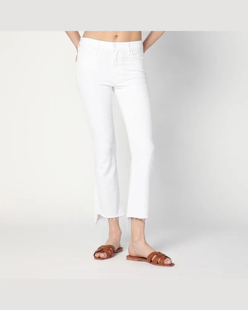 Mother The Insider Crop Step Fray Jeans in Weiß White