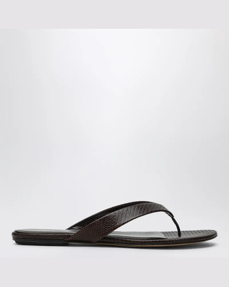 Le Monde Béryl Braune Zehensandalen aus Leder Brown