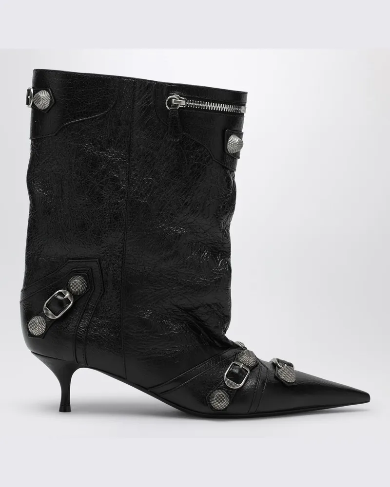 Balenciaga Schwarze Stiefelette Cagole Wide Schwarz