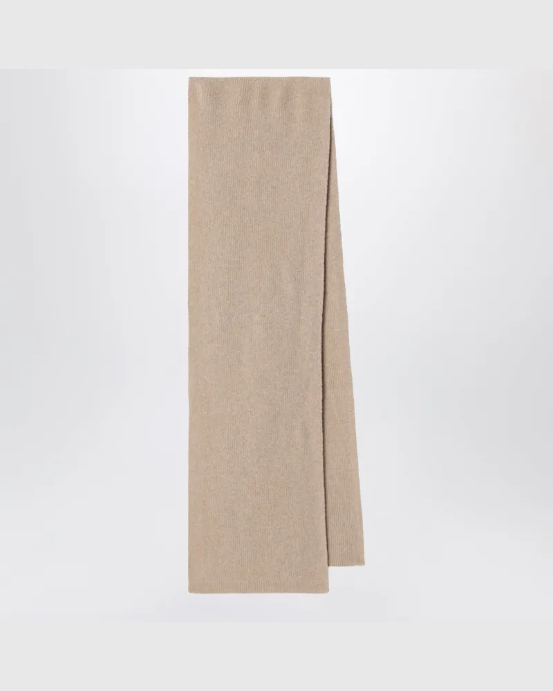 Le Bonnet Schal aus Wolle und Caregora in Sand Beige